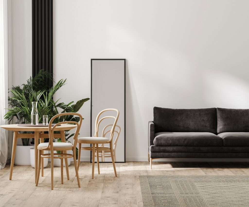 modern living room interior, home interior, scandinavian style, 3d rendering